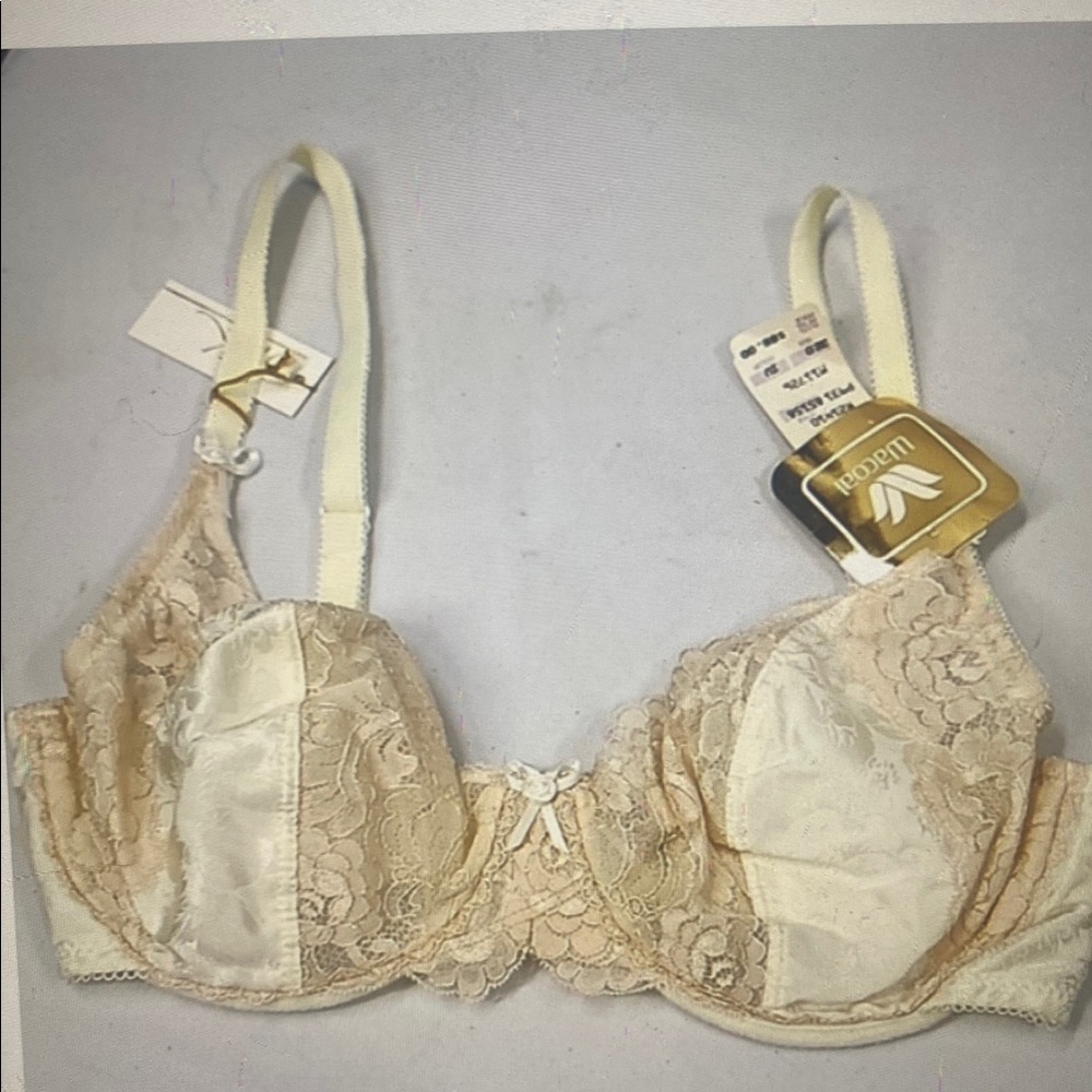 Wacoal Cream Lace Underwire Bra with Floral Detailing